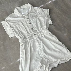 Denim Playsuit Romper White Zara